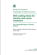 NHS waiting times for elective and cancer treatment: One Hundredth Report of Session 2017–19: Report, together with formal minutes relating to the report